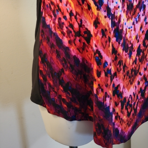 Aqua green High neck Angled tankini top Multi color Size L - Picture 6 of 9